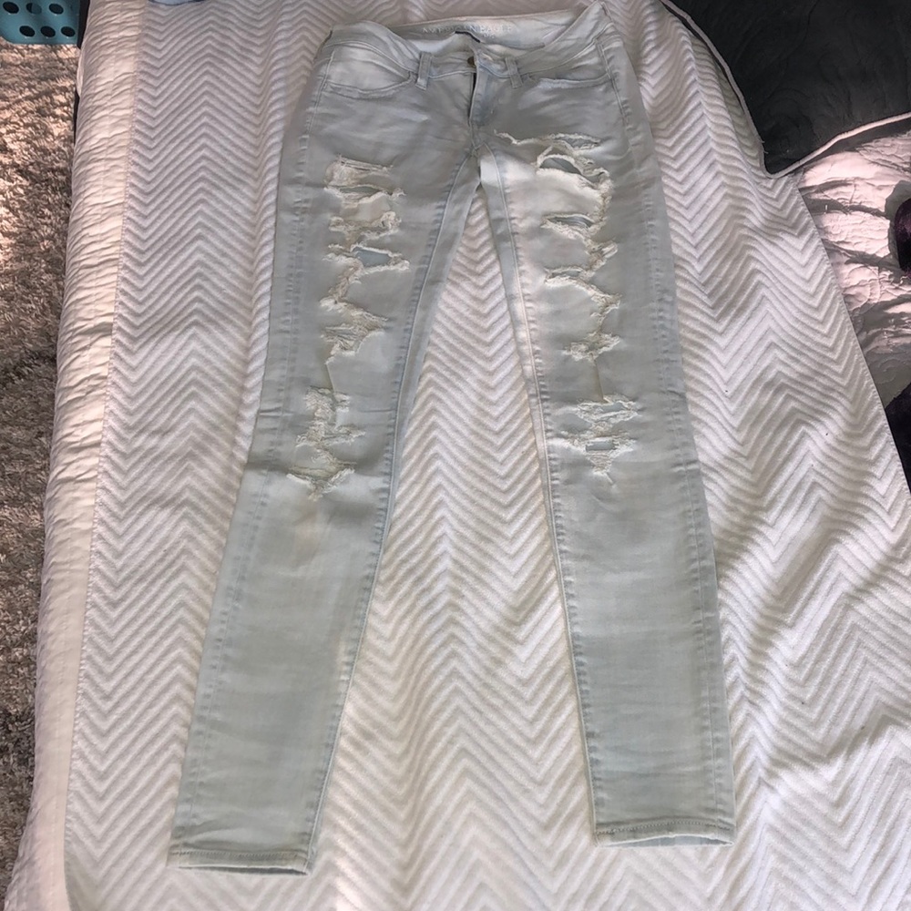 Light Denim Blue Skinny Jeans